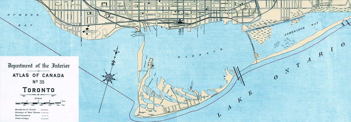 Карта Торонто пристанището 1906