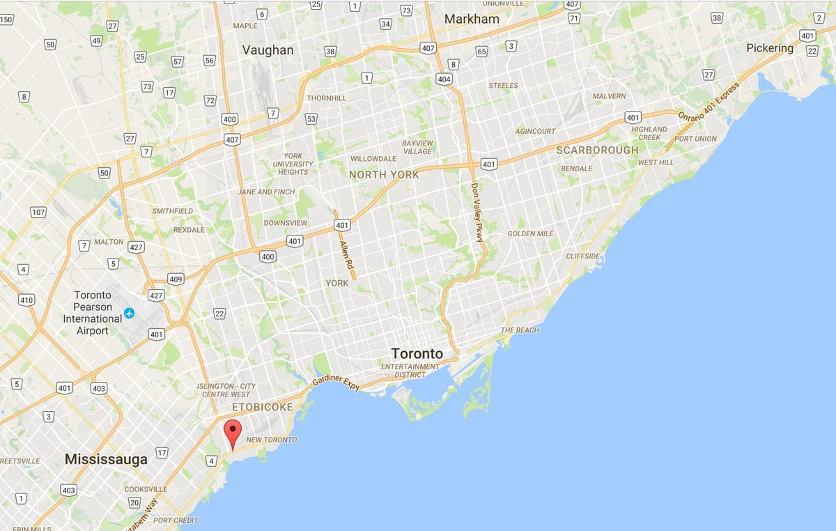Карта Long Branch район на Торонто
