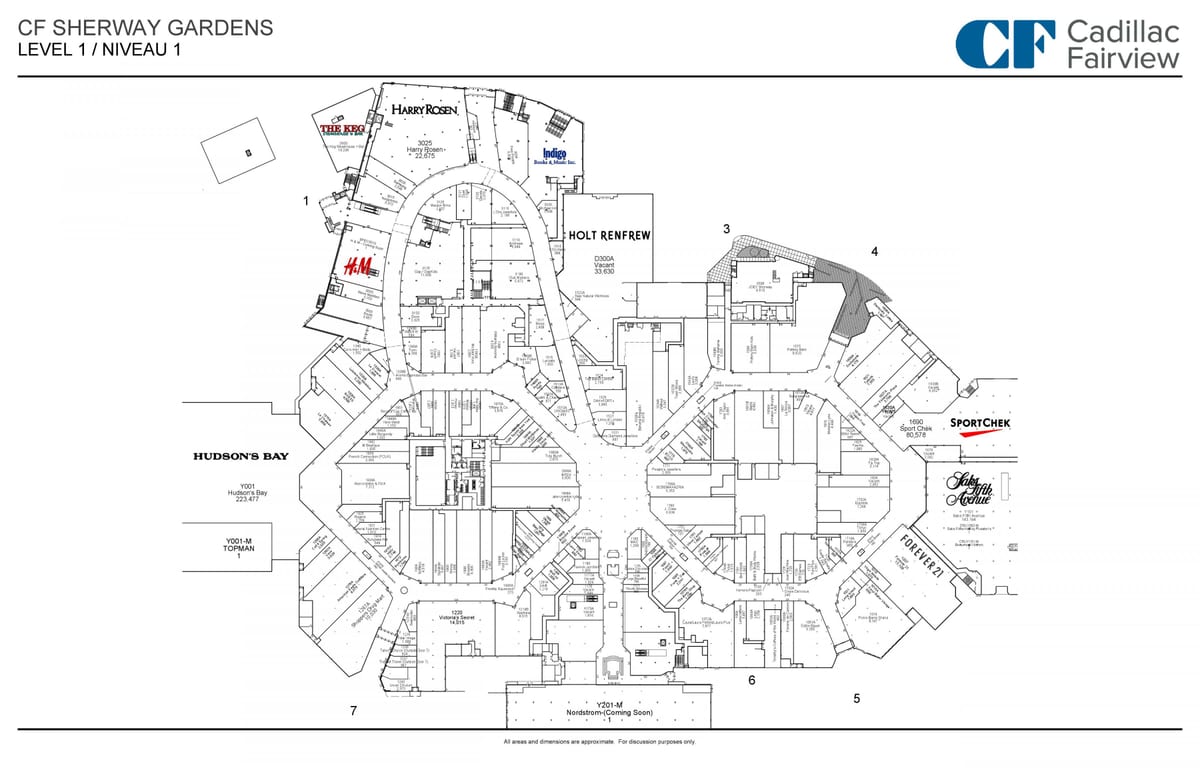 Карта на ниво Sherway gardens 1