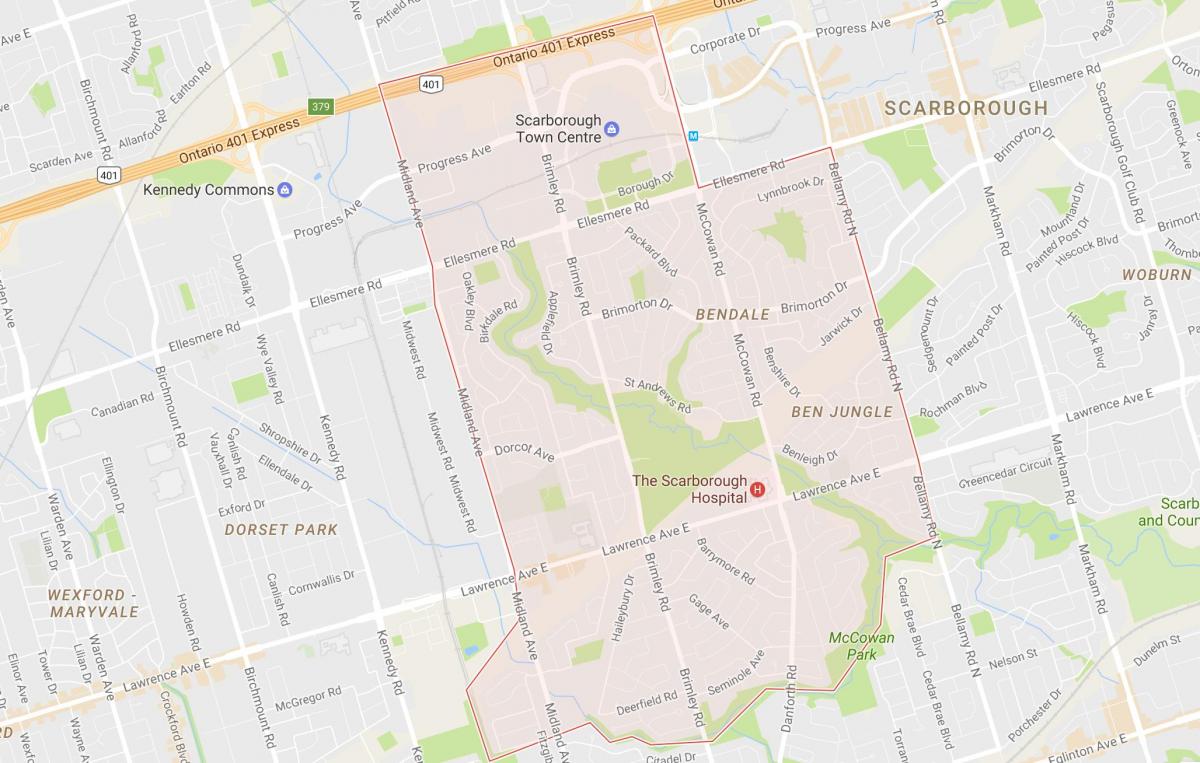 Карта Bendale район на Торонто