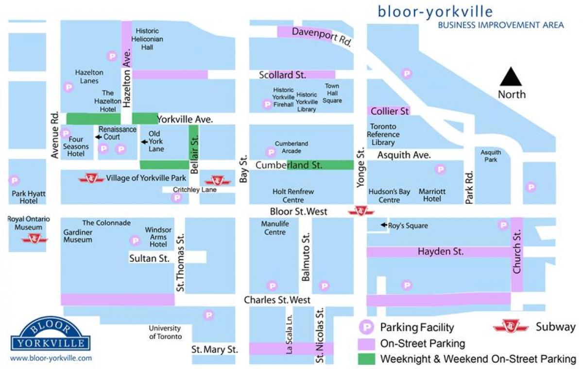 Карта Bloor-Йорквилл паркинг