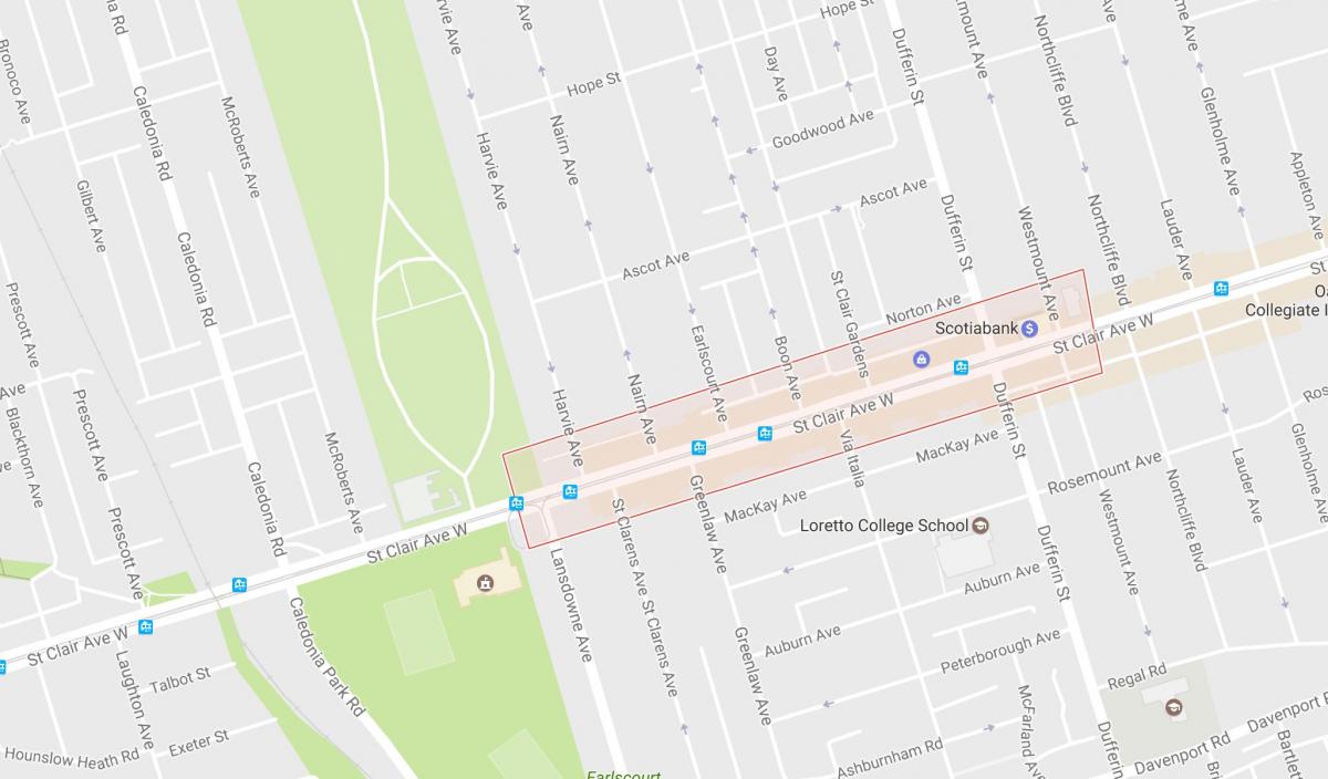 Карта на Corso Italia квартал на Торонто