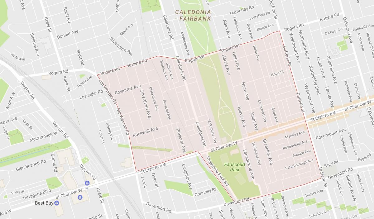 Карта Earlscourt квартал на Торонто