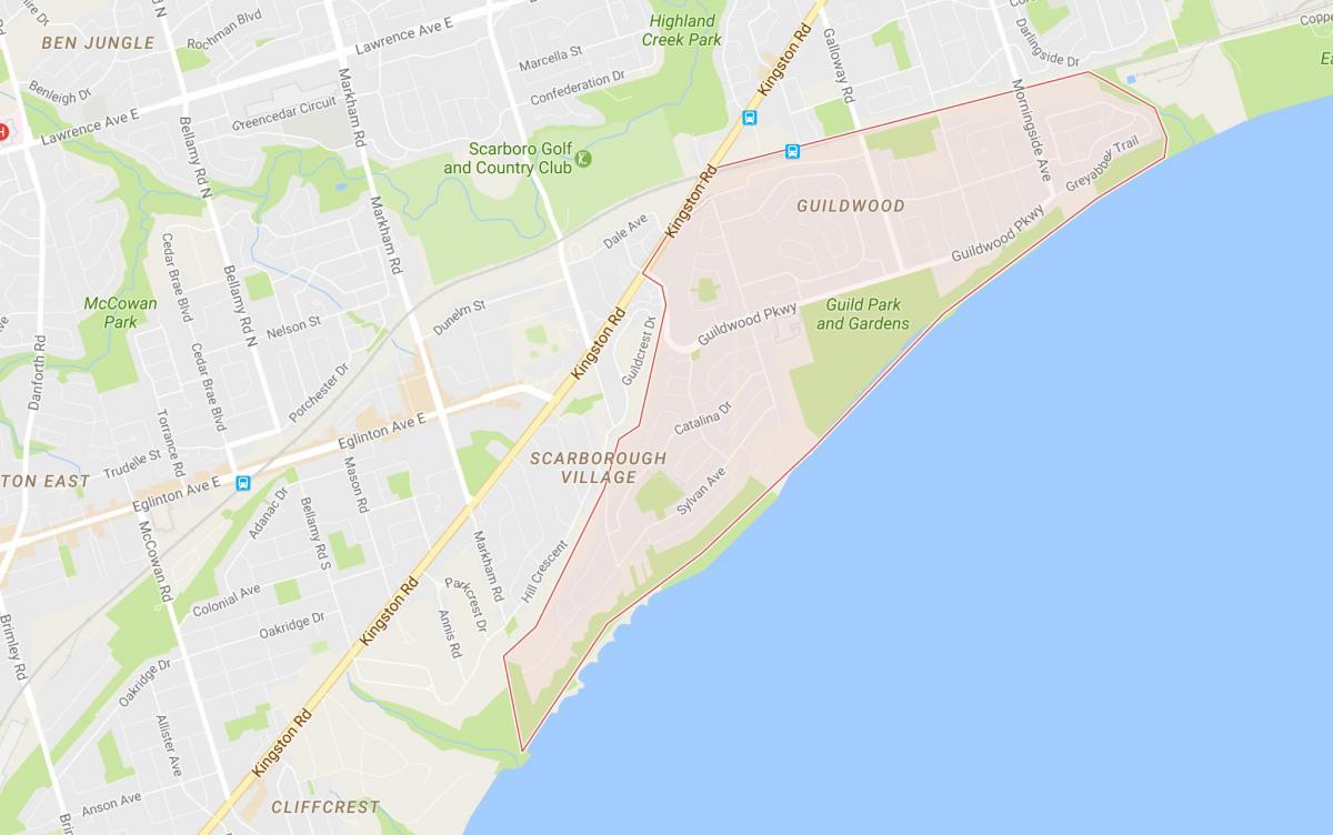 Карта Guildwood квартал на Торонто