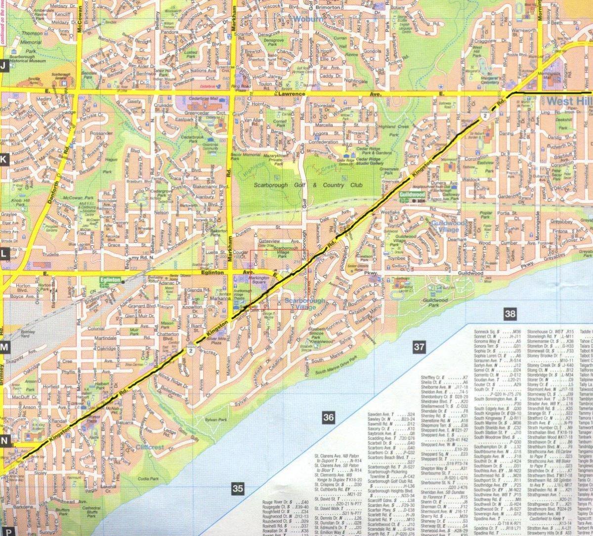 Карта Kingston road, Торонто