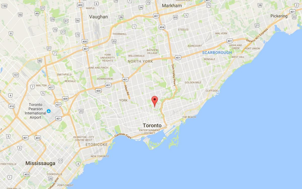 Карта Rosedale район на Торонто