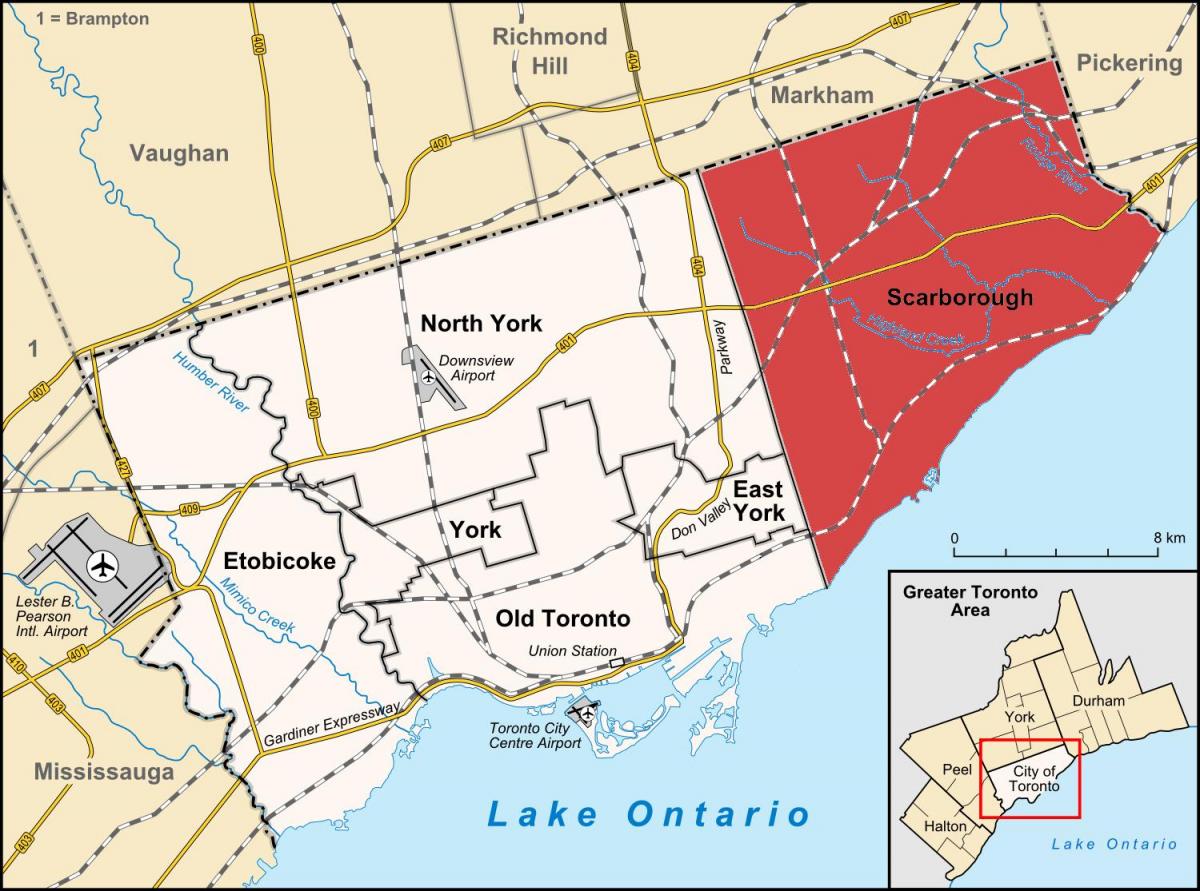 Карта На Scarborough Торонто