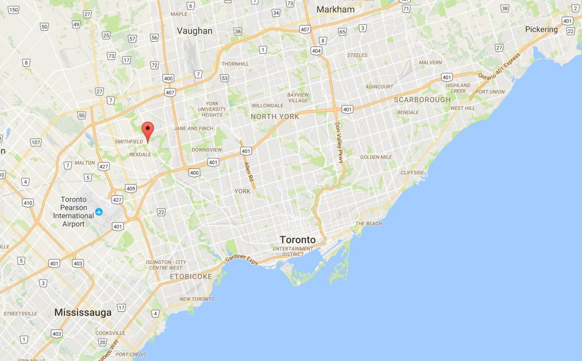 Карта Thistletown район на Торонто