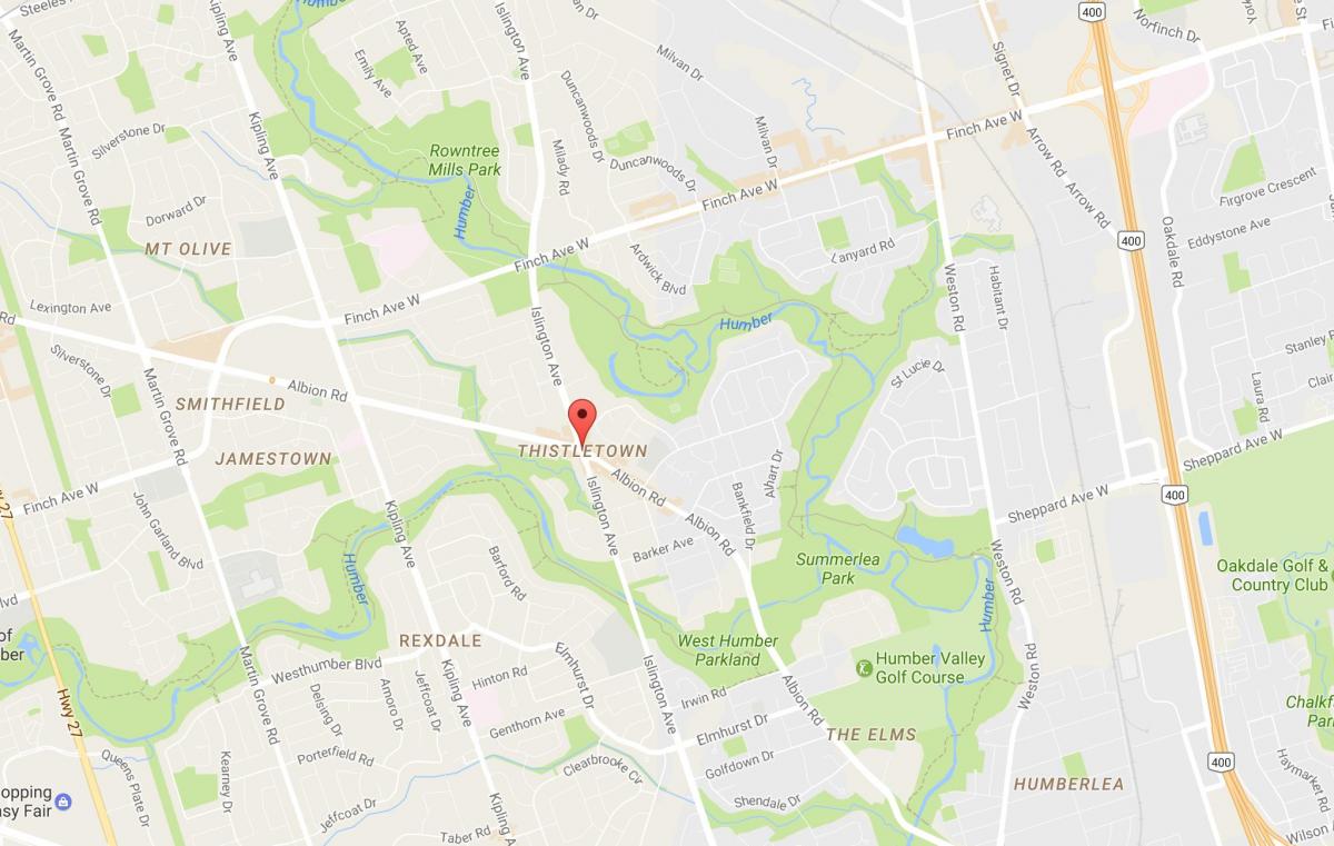Карта Thistletownneighbourhood квартал на Торонто