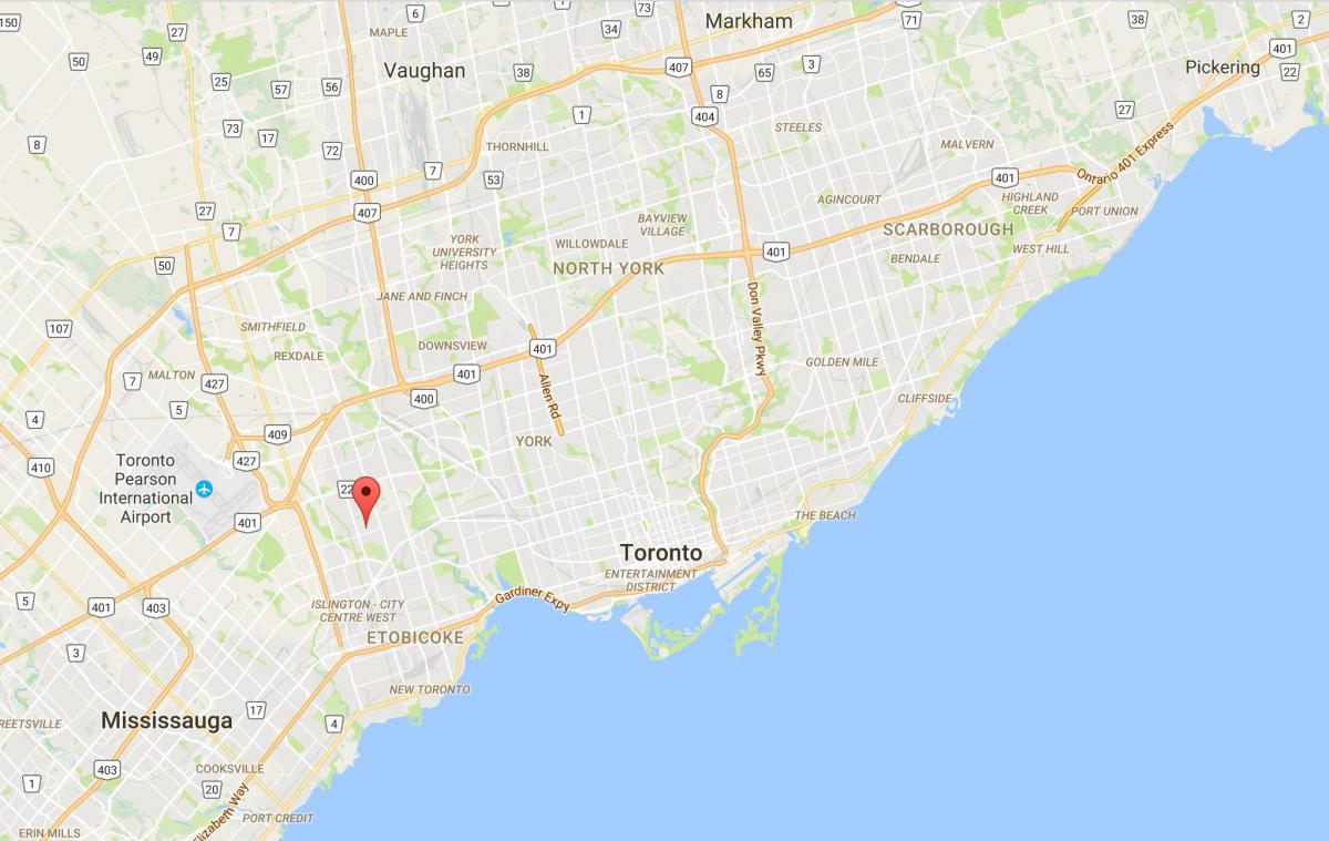 Карта Thorncrest квартал на Торонто