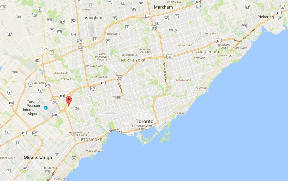 Карта Willowridge район на Торонто