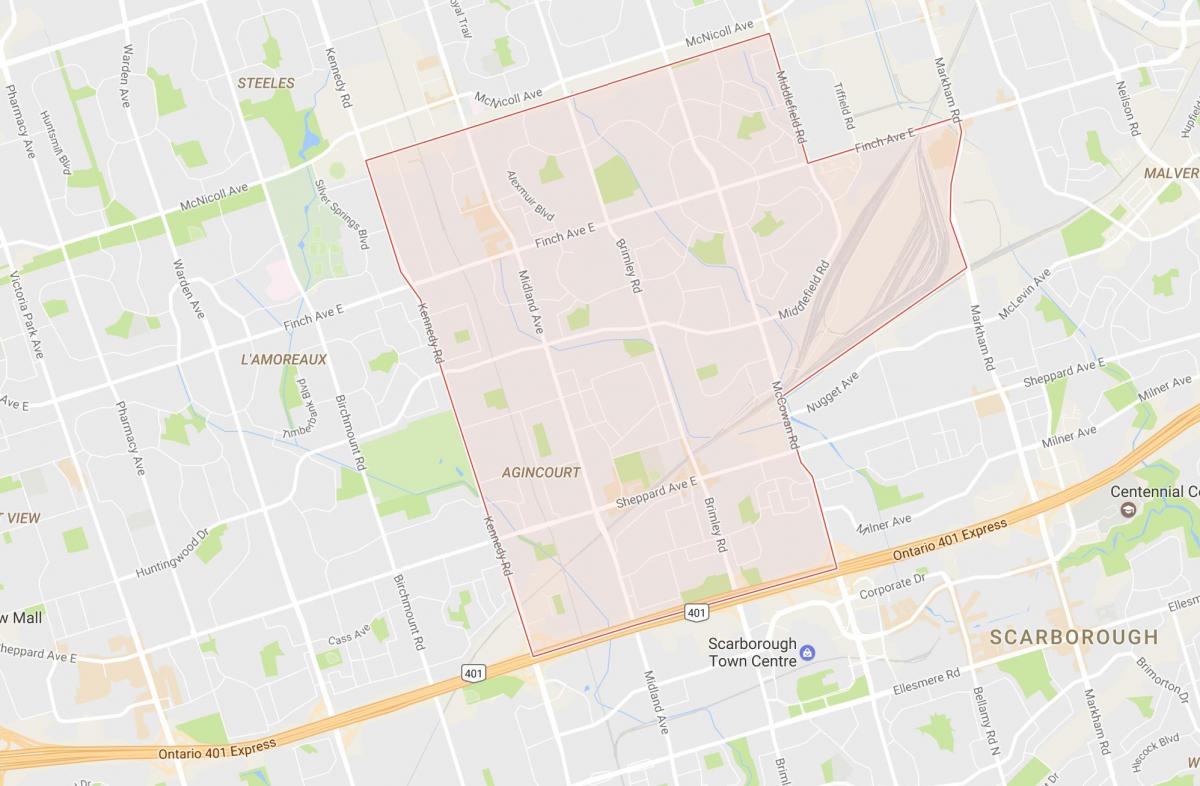 Карта Азенкуре район на Торонто