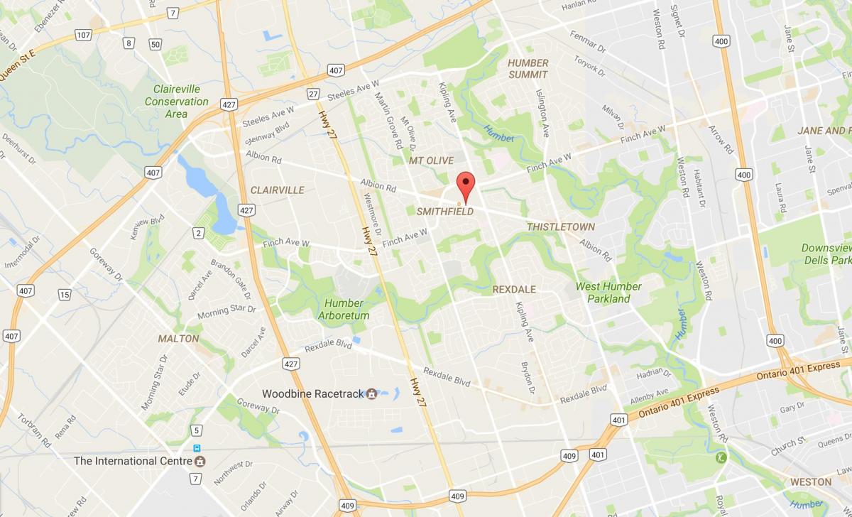 Карта на Албион пътя Торонто