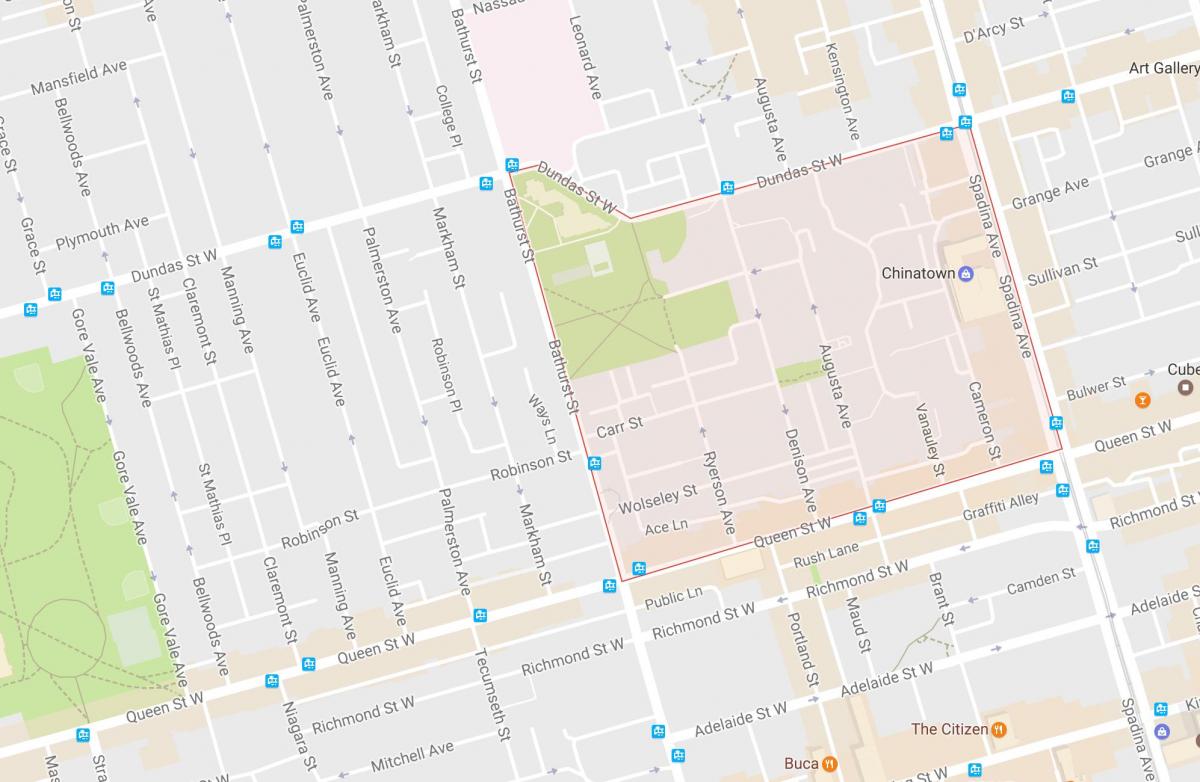 Карта Александра парк, квартал на Торонто