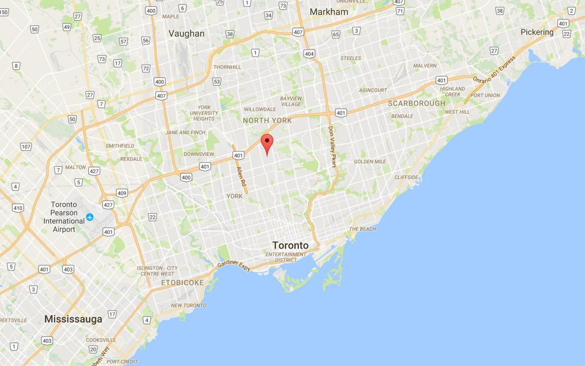Карта на Бедфорд Парк район на Торонто