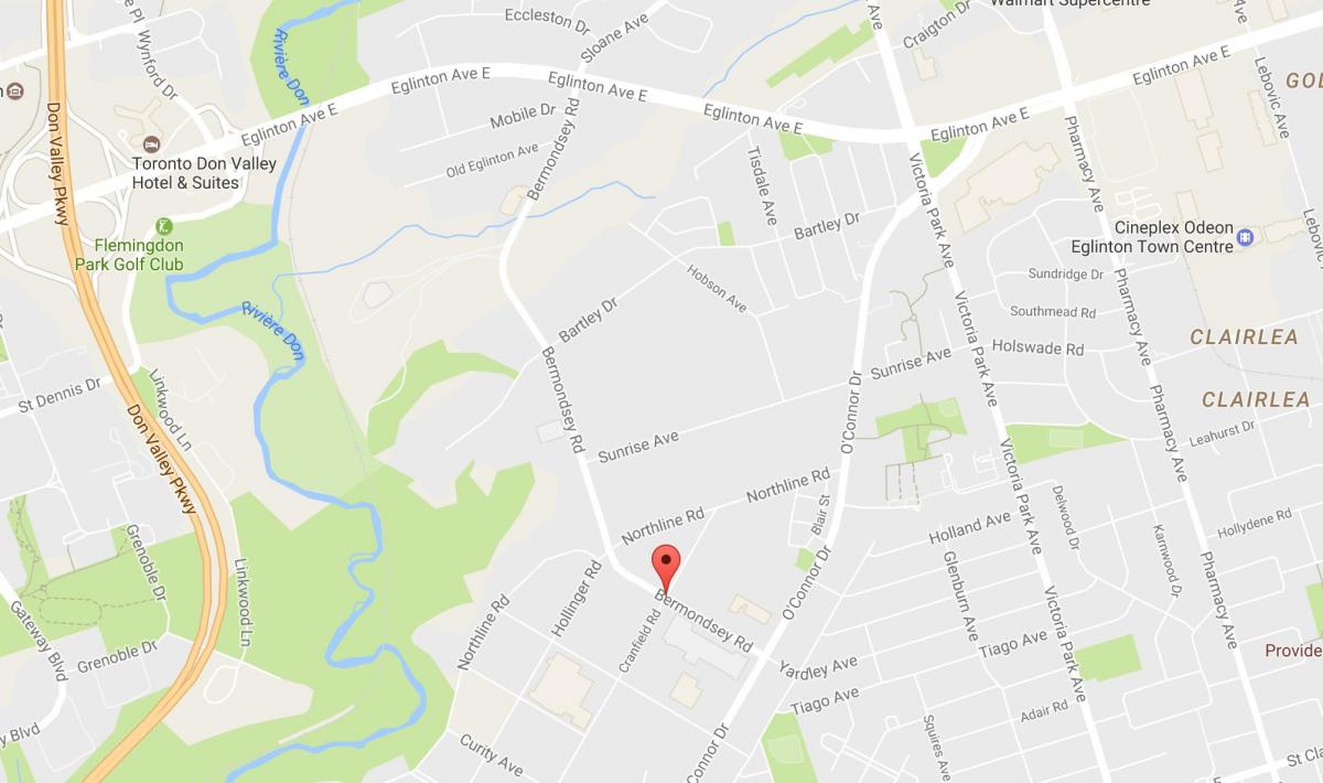 Карта Бермондси Road, Торонто
