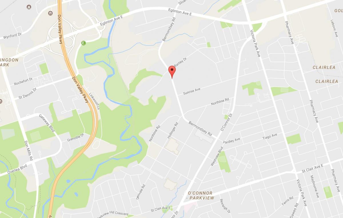 Карта Бермондси район на Торонто