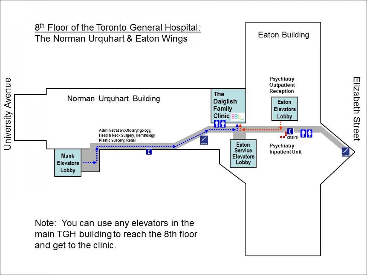 Карта болница на 8-ия етаж Торонто