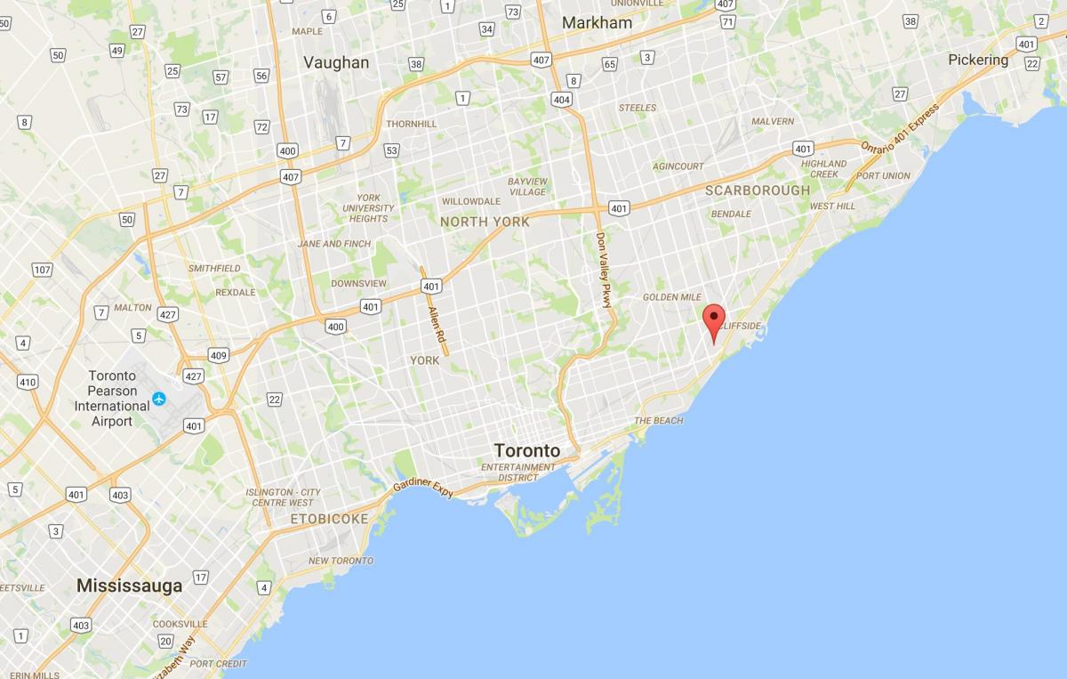 Карта Бреза скали на височини район на Торонто