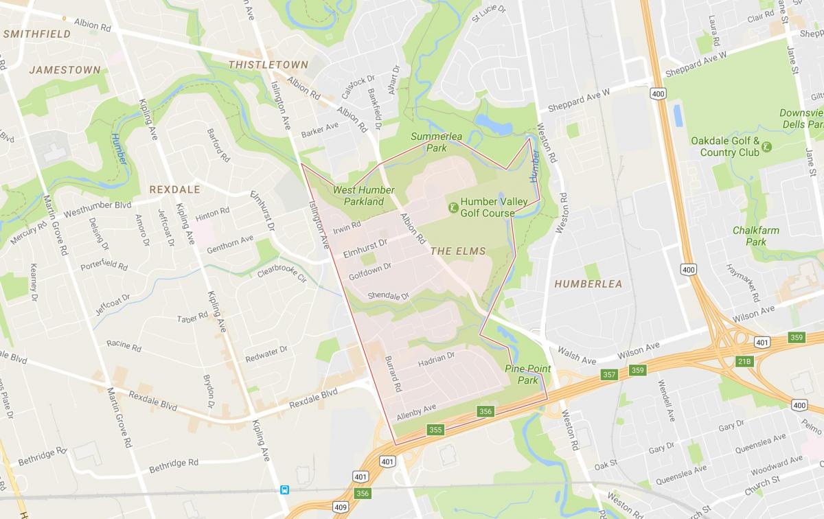 Карта на кварталите Габър Торонто