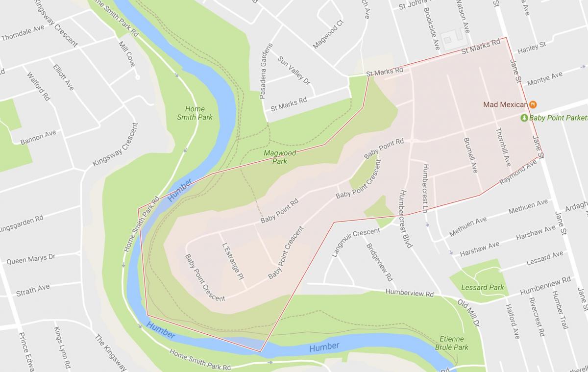Карта на детски точка квартал на Торонто