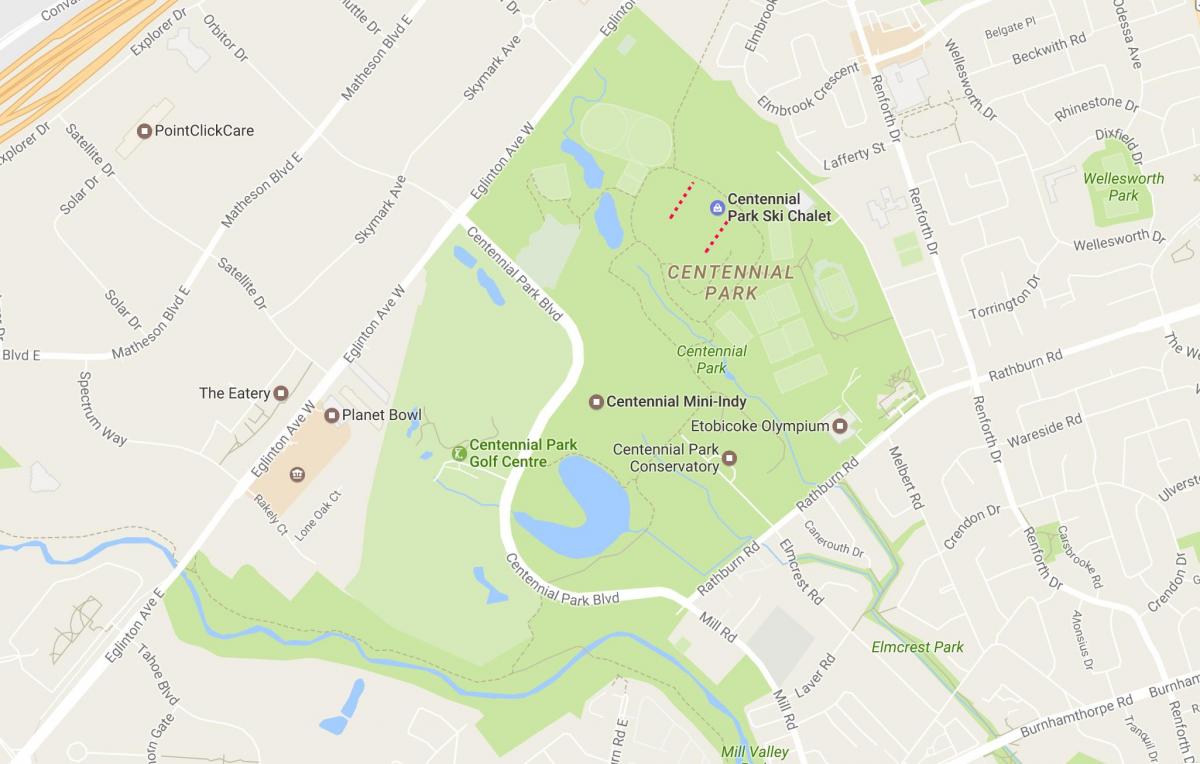Карта Парк centennial квартал на Торонто