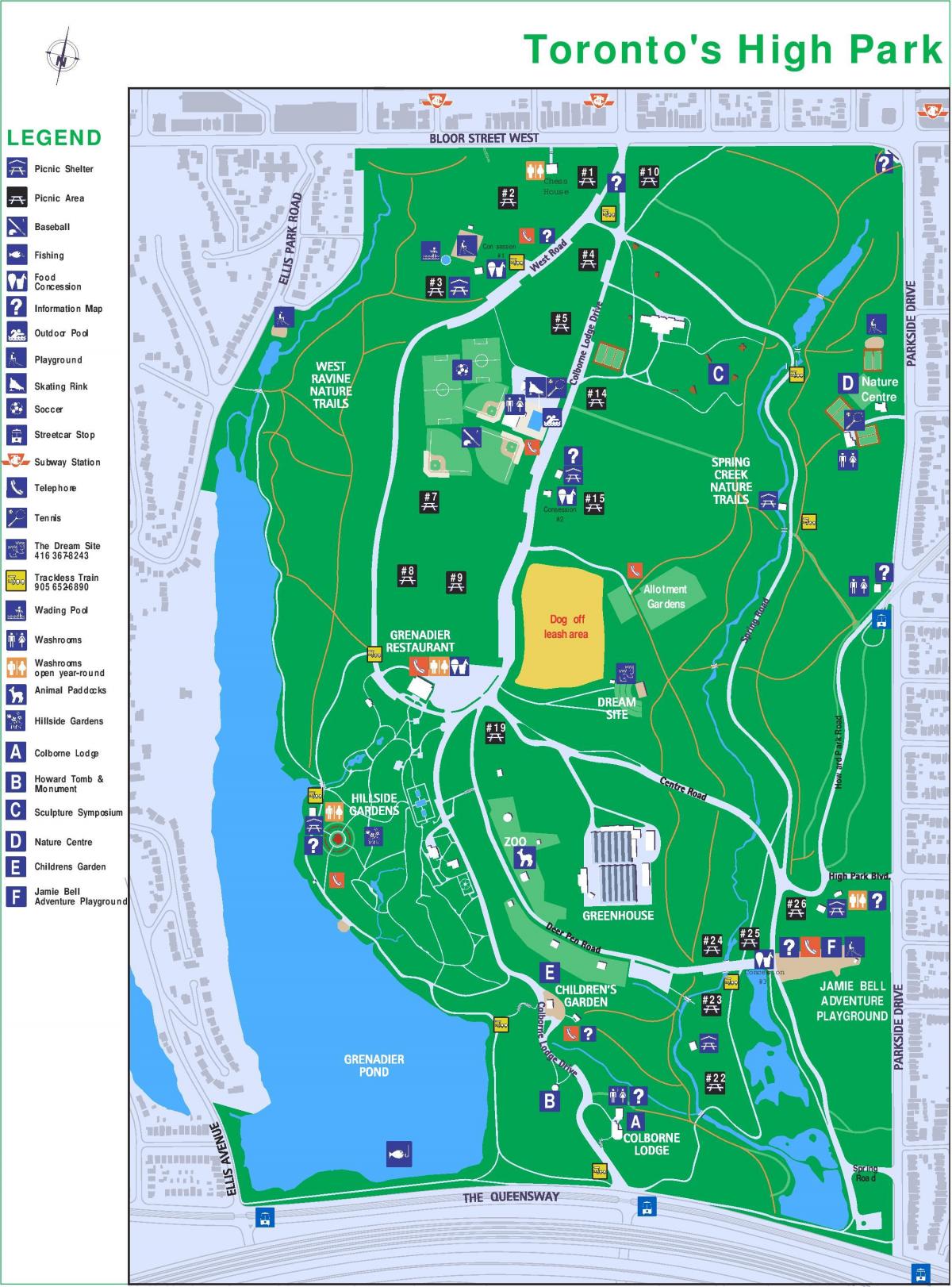 Карта на парка високи легенда Торонто