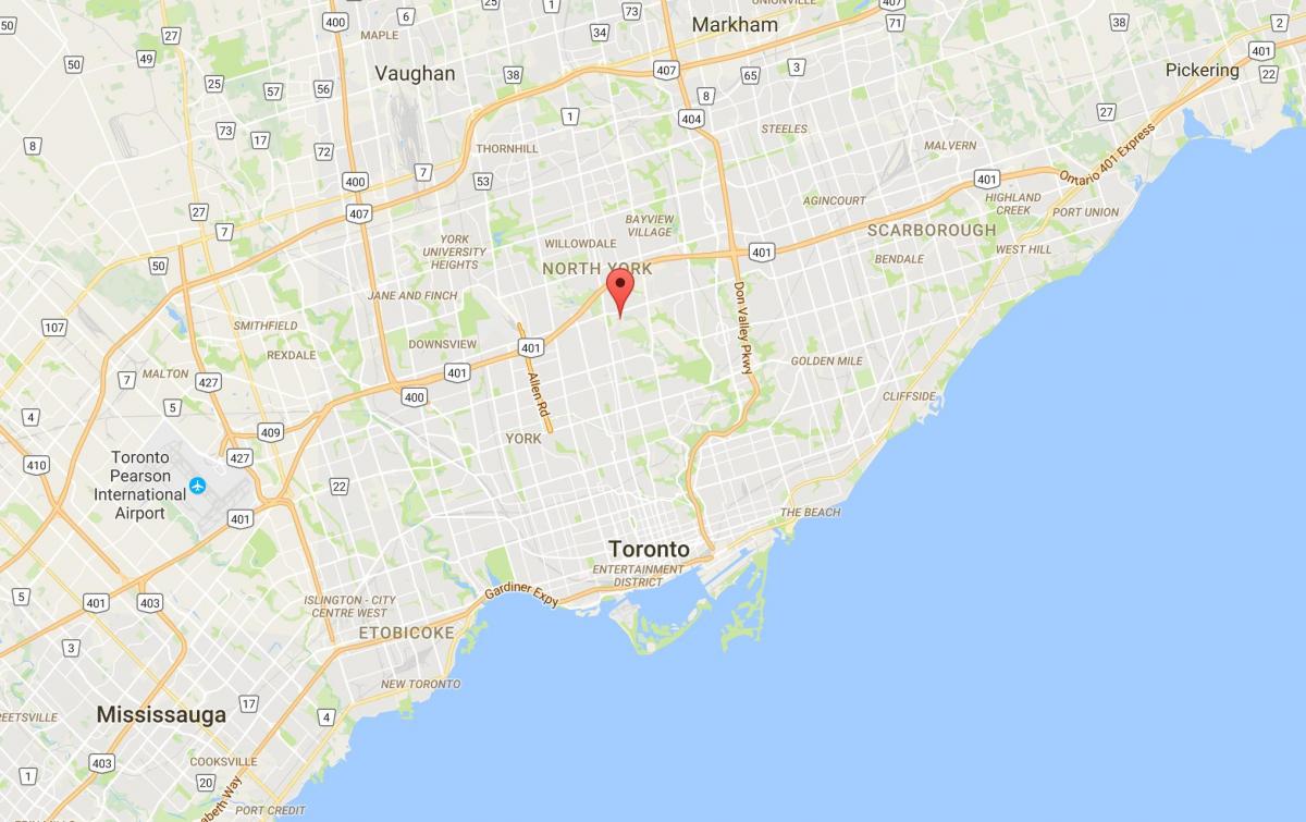 Карта водопад хоггс Кухи район на Торонто