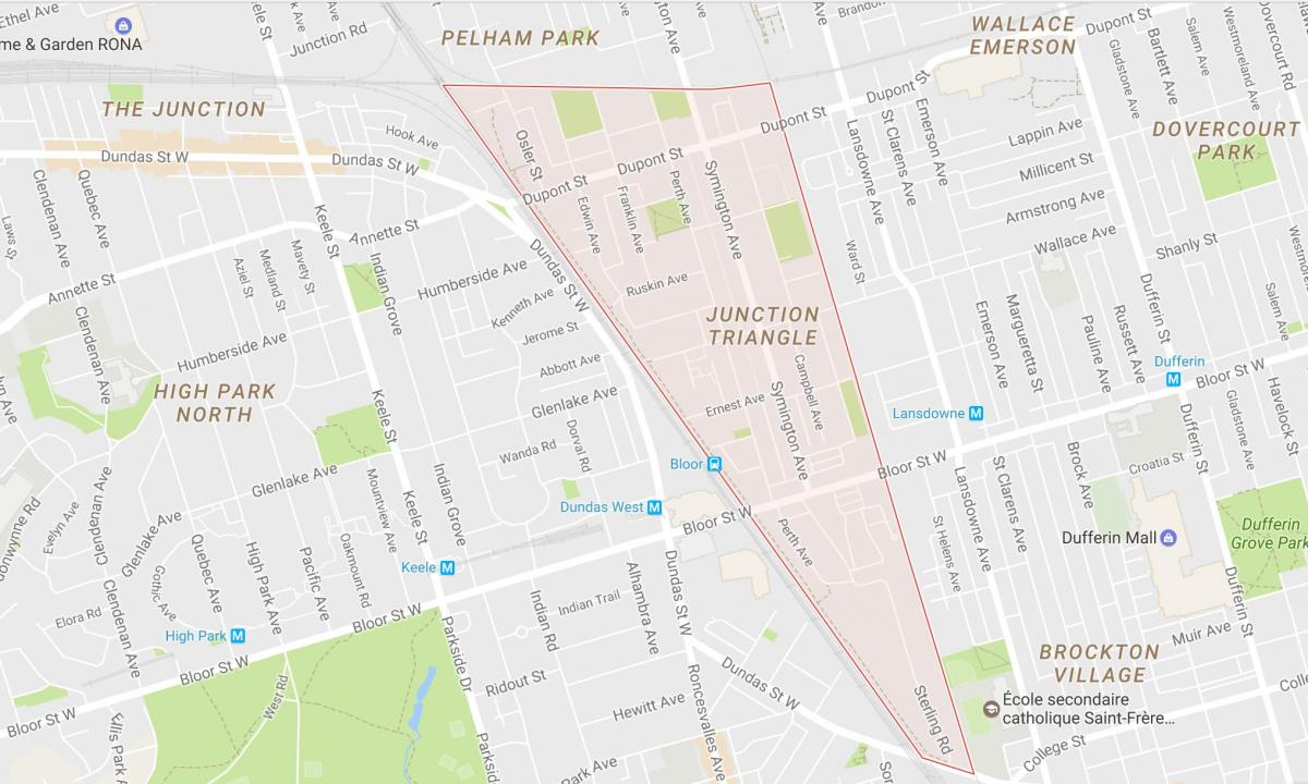 Карта Джанкшен квартал триъгълника Торонто