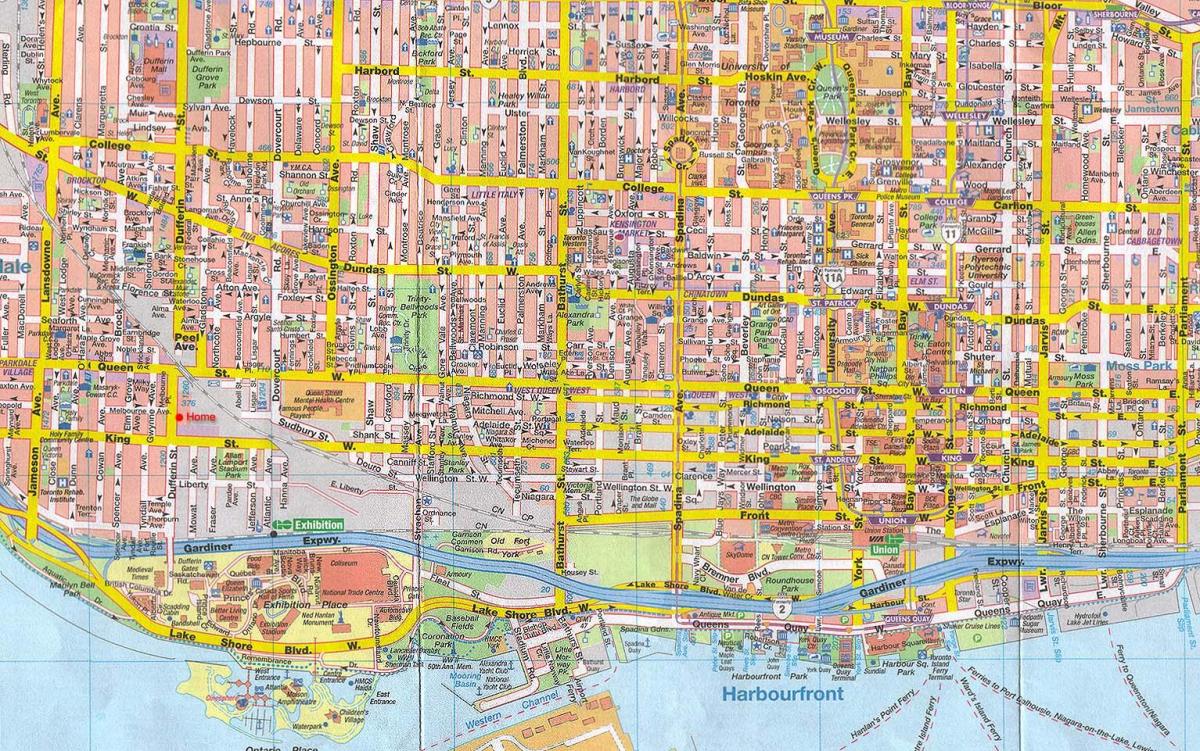 Карта на град Торонто, Канада
