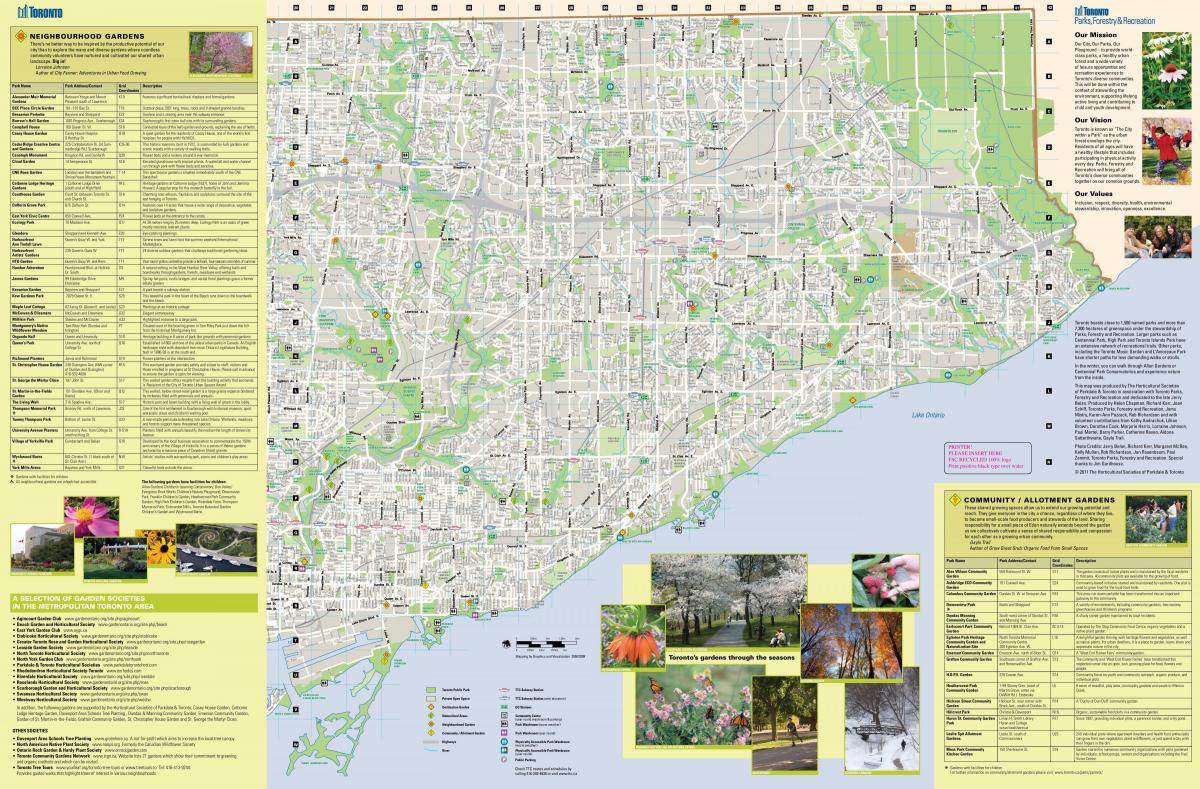 Карта градини Торонто Изток