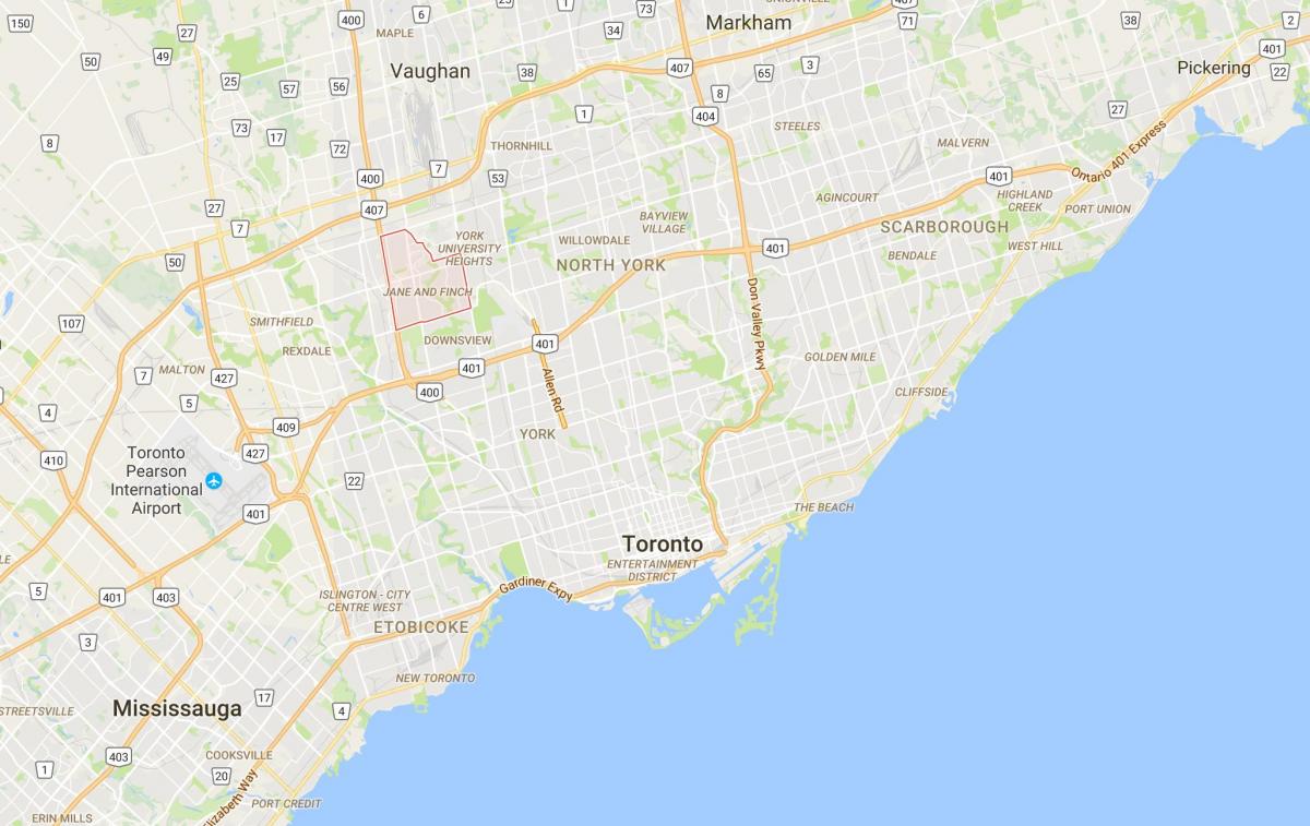 Карта на Джейн и Финч район на Торонто