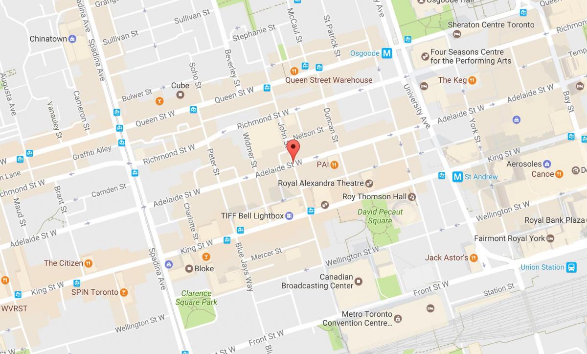 Карта на John street, Торонто
