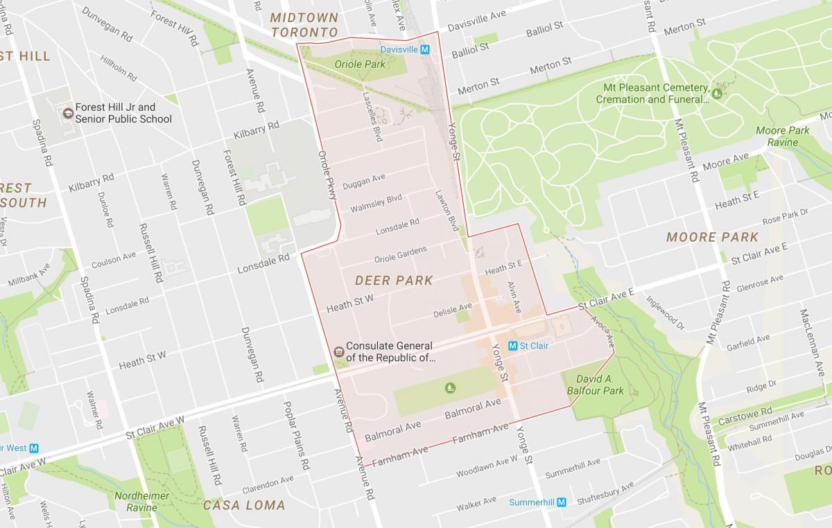 Карта Deer Park Торонто