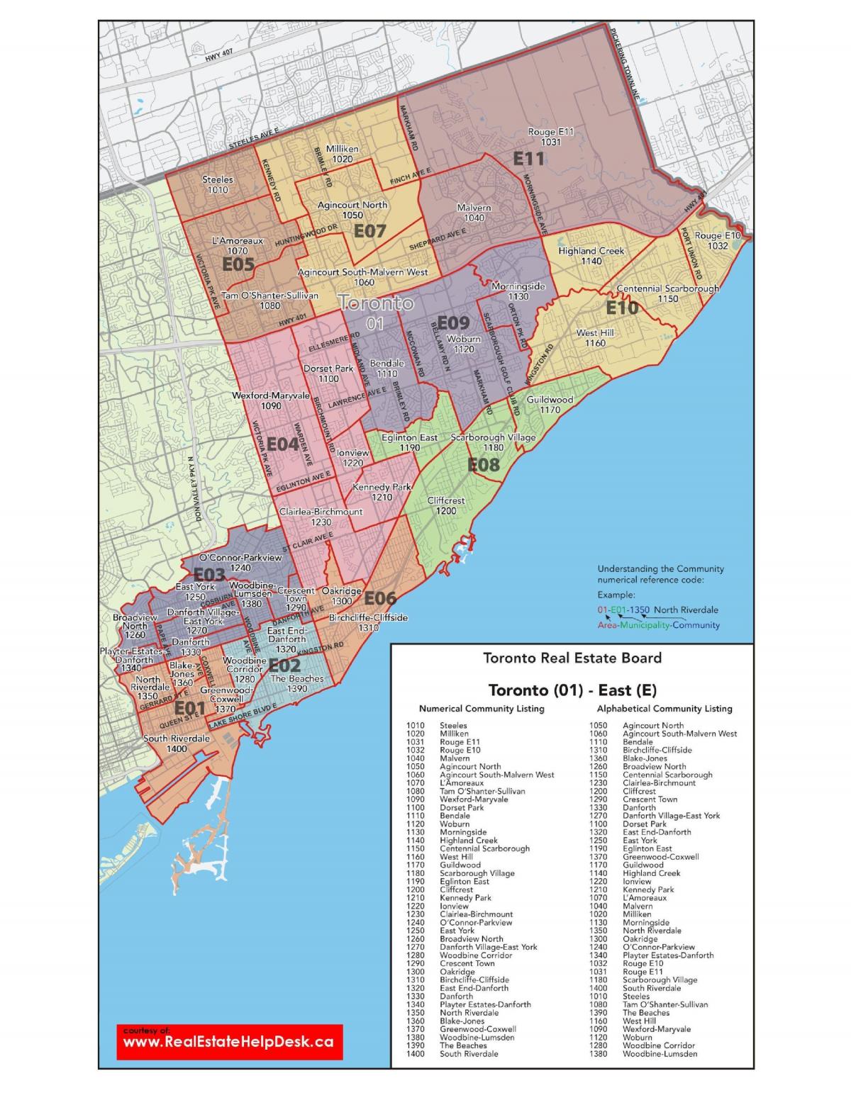 Карта На Източен Торонто