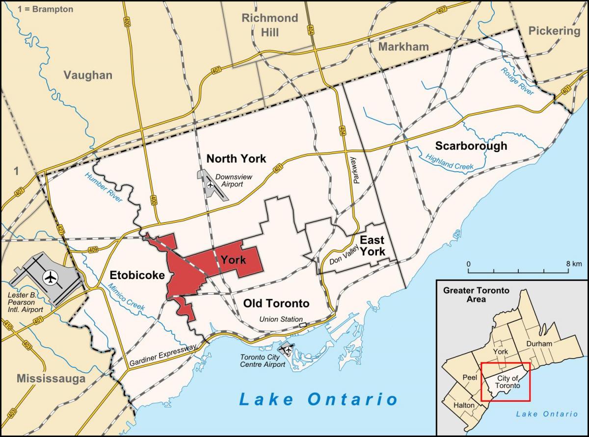 Карта Йорк, Торонто