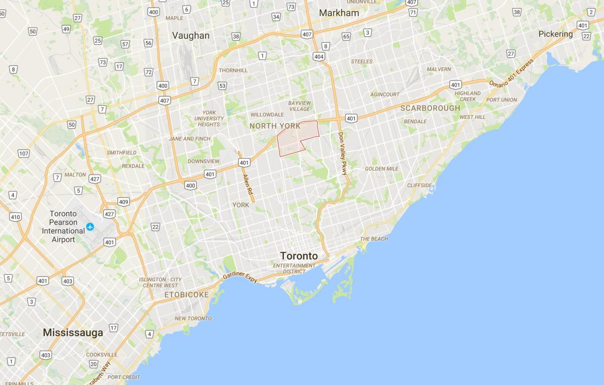 Карта Йорк-Милс район на Торонто