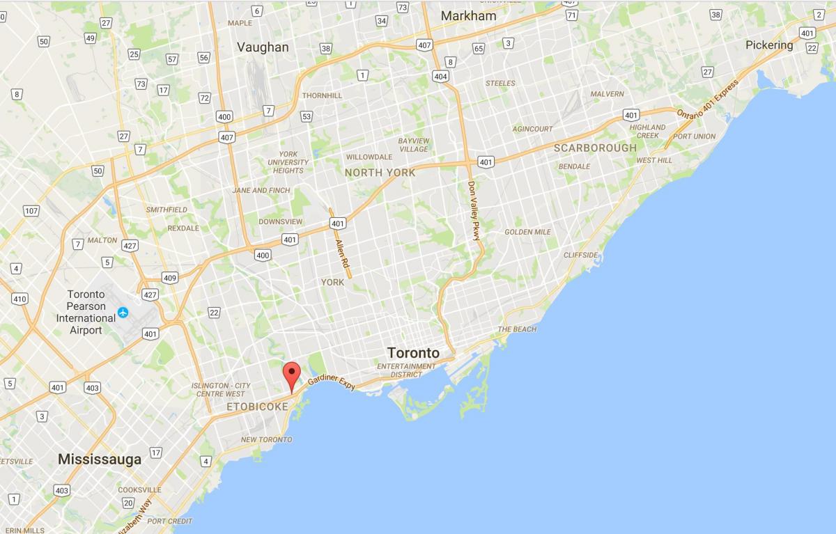 На картата в stonegate-Квинсвей район на Торонто