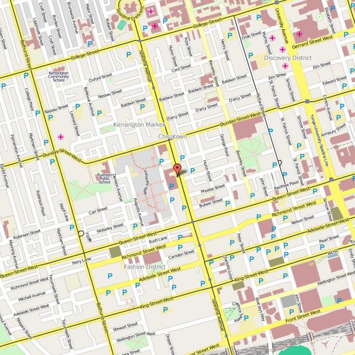 Карта китайския квартал на Торонто