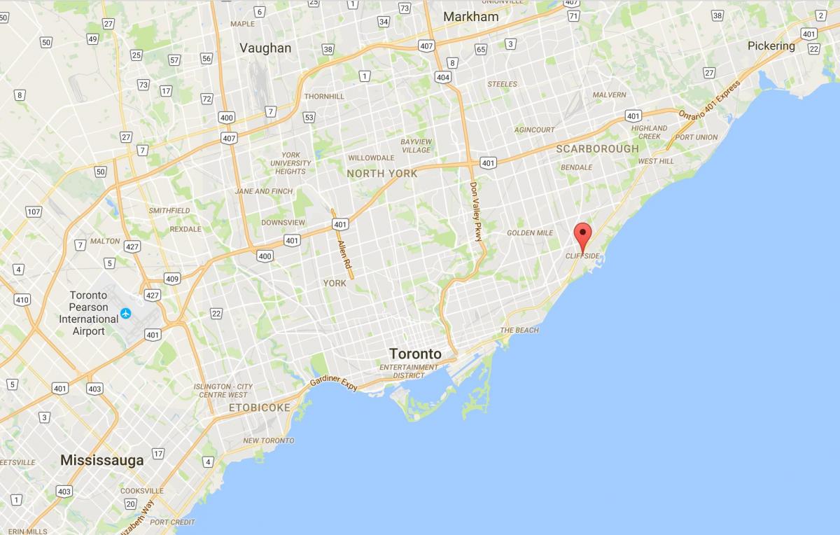 Карта на Клифсайд район на Торонто