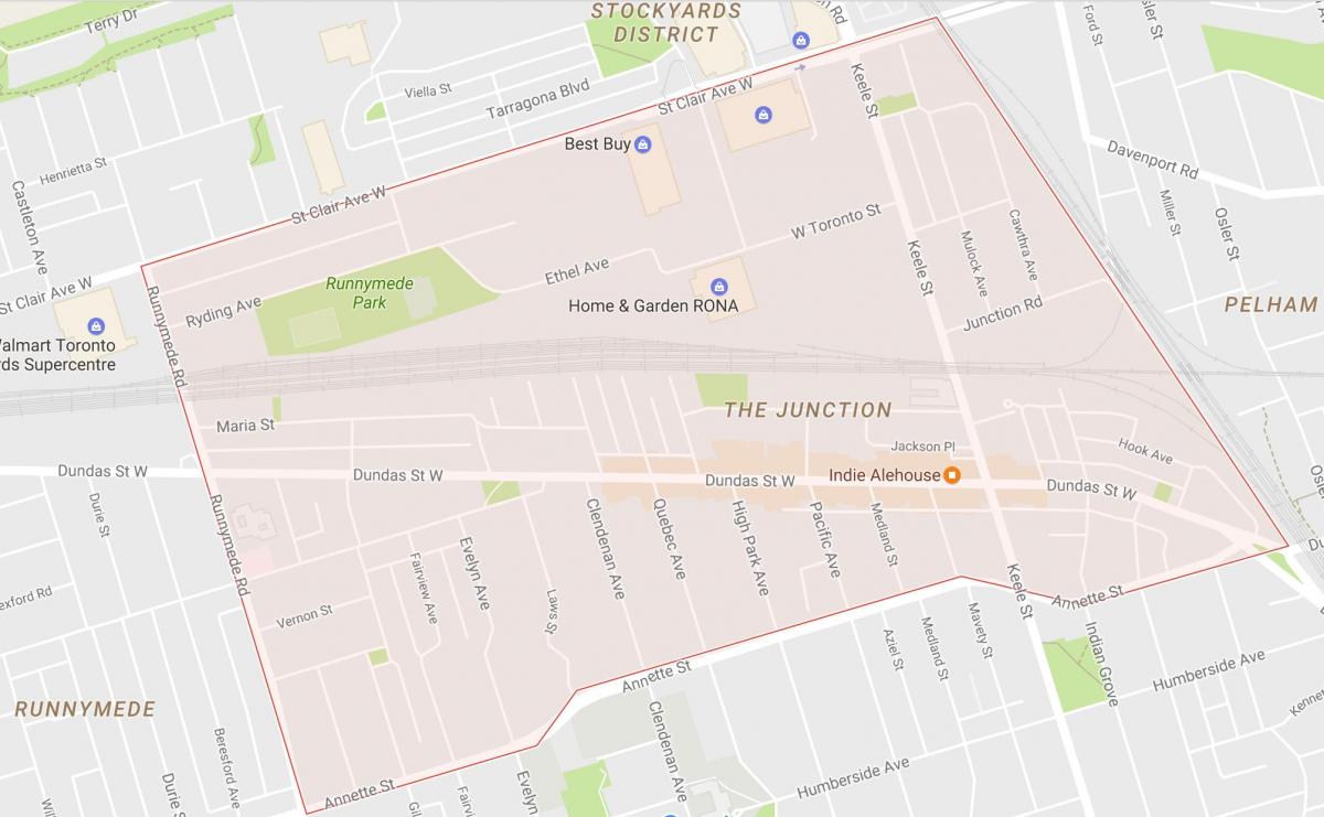 Карта на кръстовището квартал на Торонто