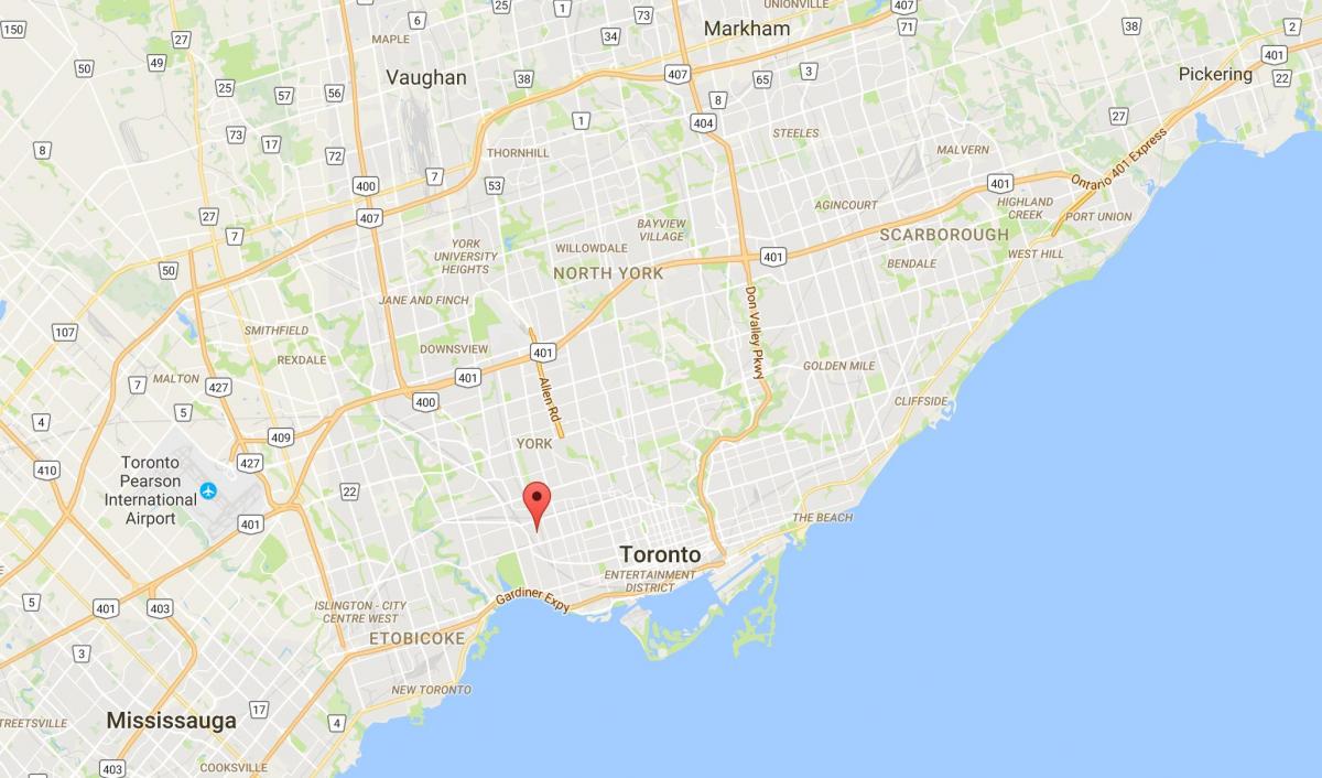 Картата на кръстовището на триъгълника Торонто