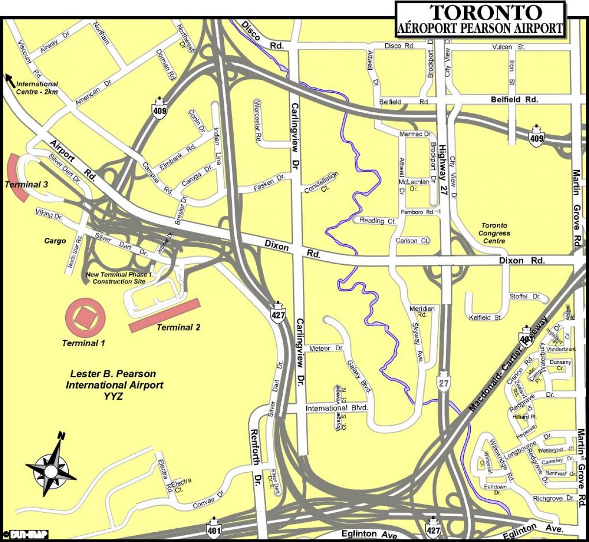 Карта Торонто летища