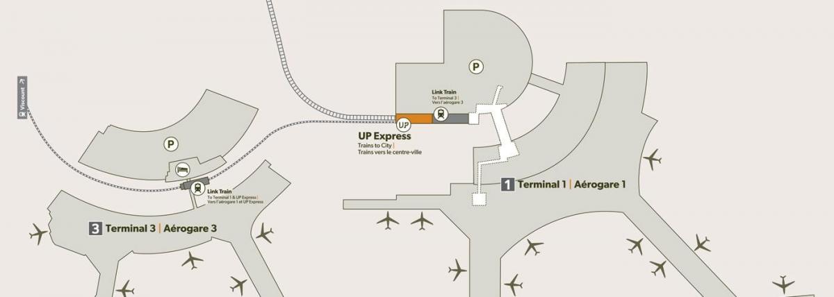 Карта на жп гарата на летище Пиърсън 