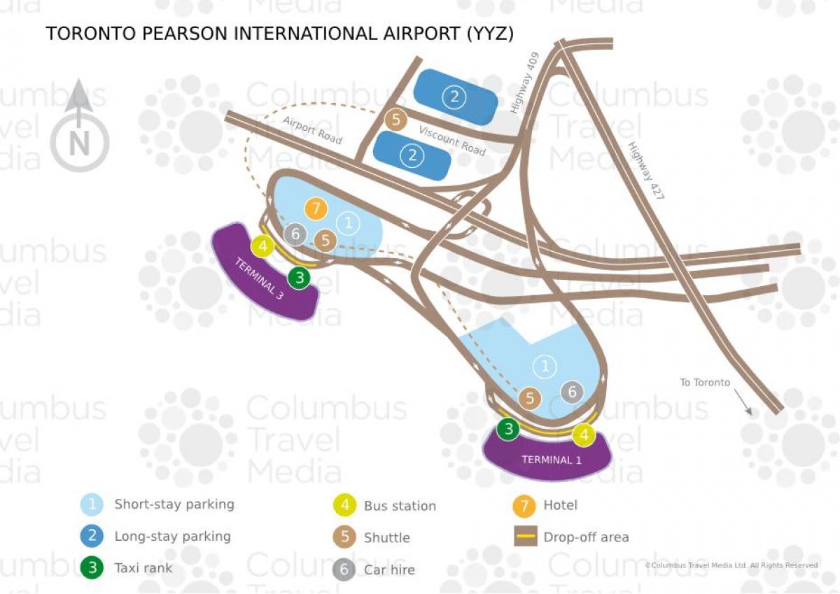 Карта на летище Торонто Пиърсън 