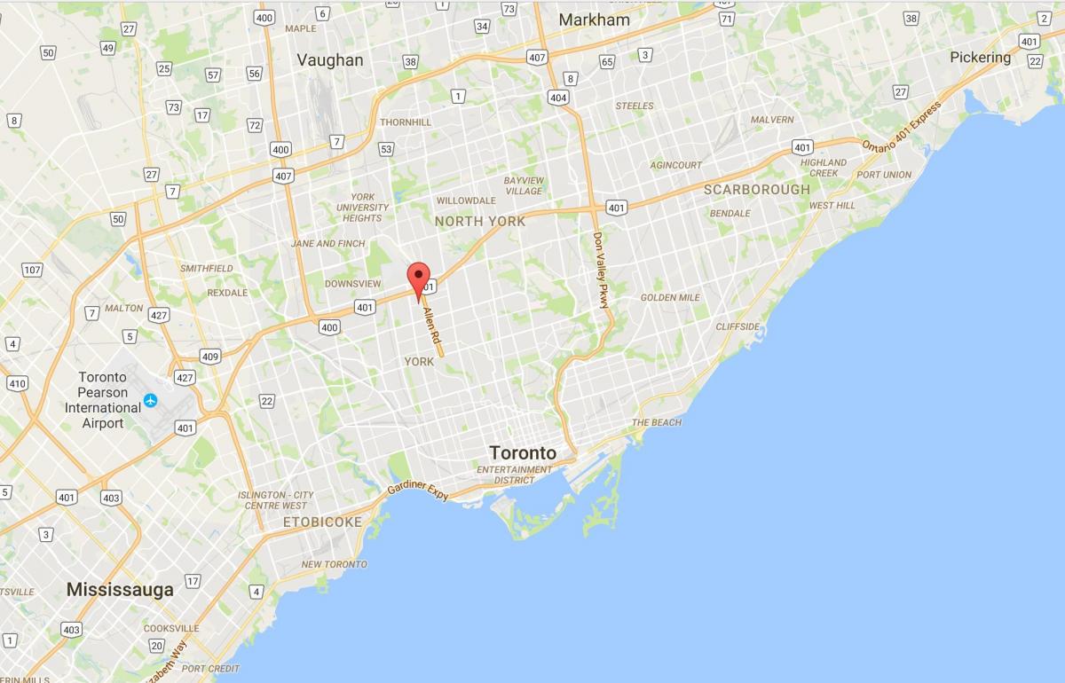 Карта висоти Лорънс район на Торонто