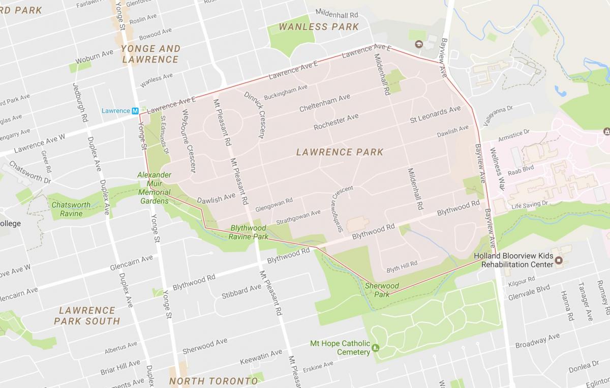 Карта на Лорънс-Парк квартал на Торонто