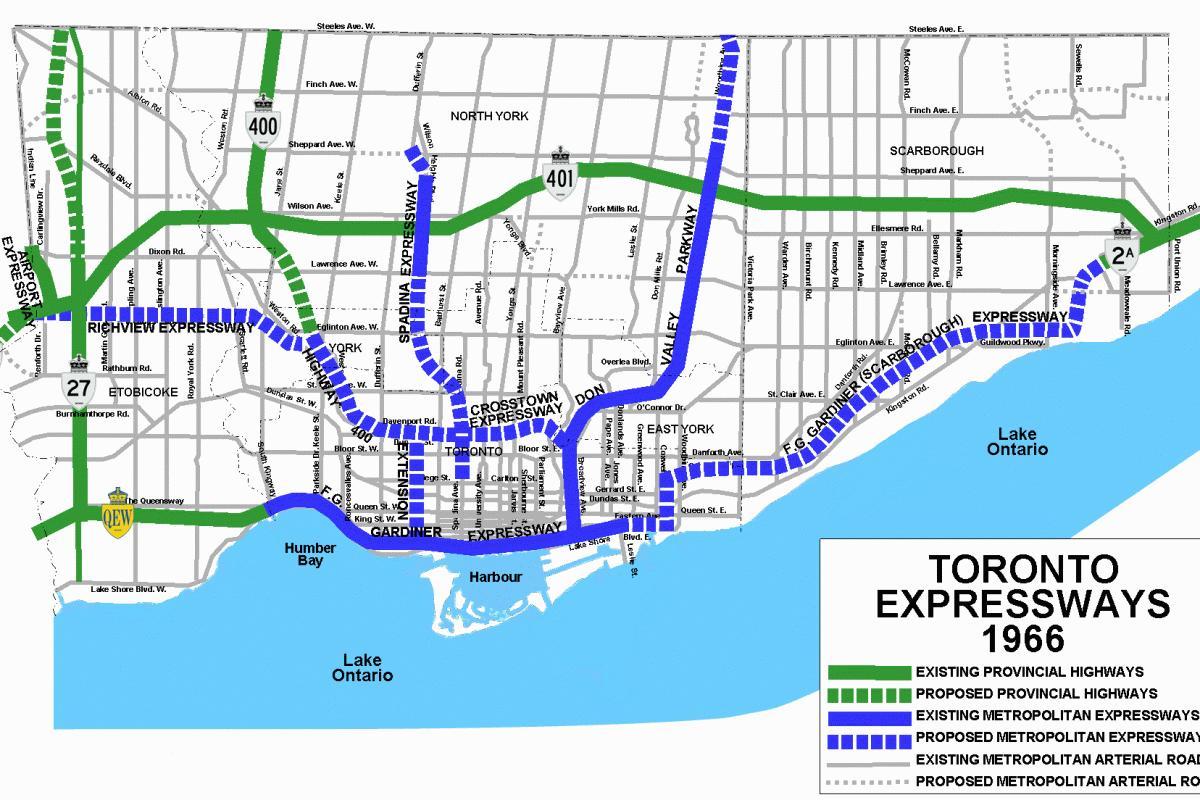 Карта Торонто магистрала