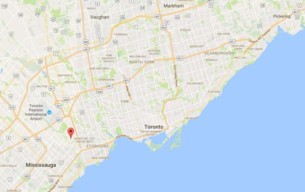 Карта Маркланд дърво район на Торонто