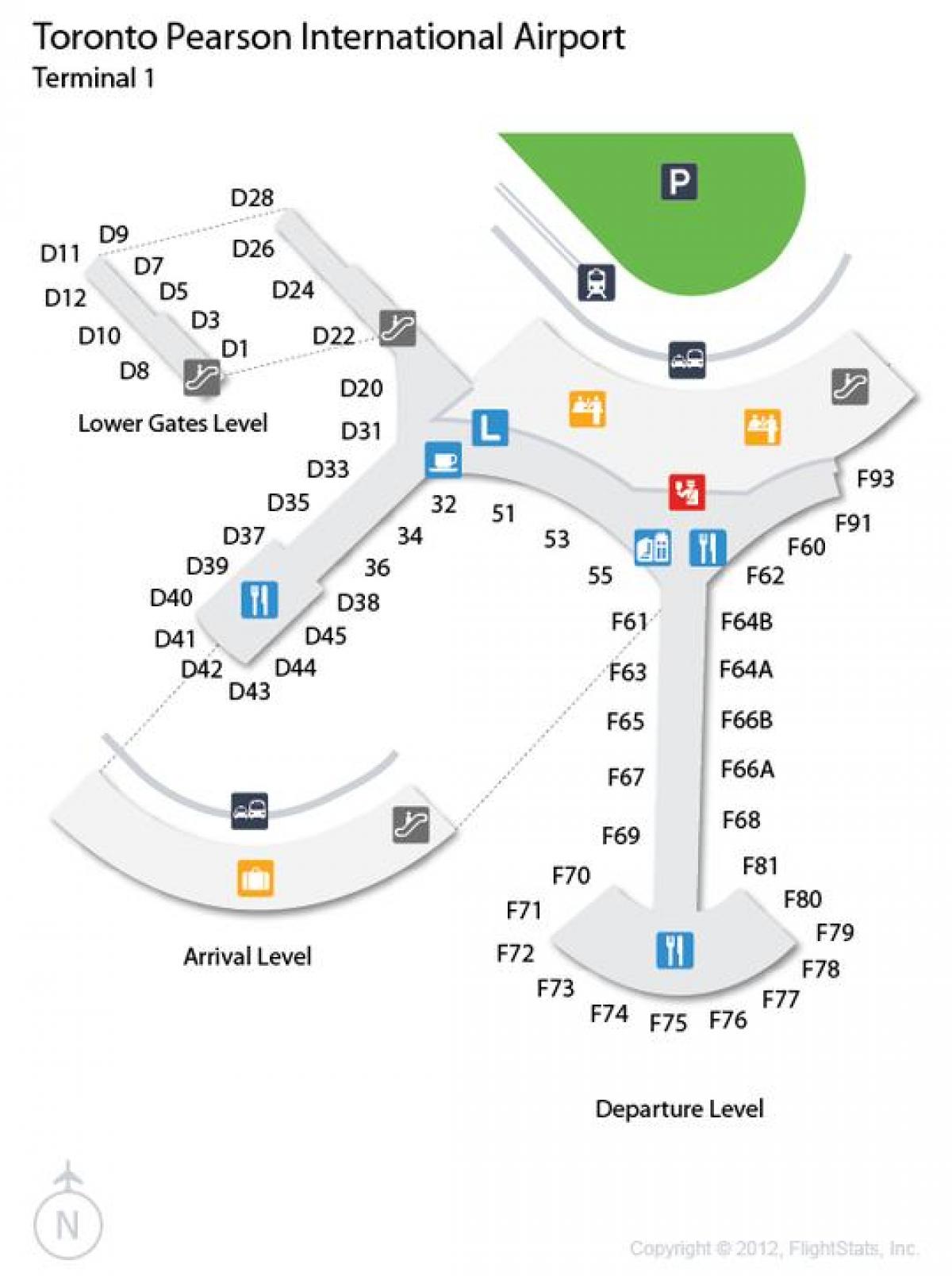 Карта на Международно летище Торонто Пиърсън 1